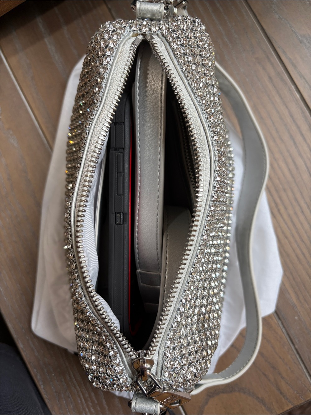 Love Moschino Silver Crystal Logo Crossbody - Picture 14 of 14